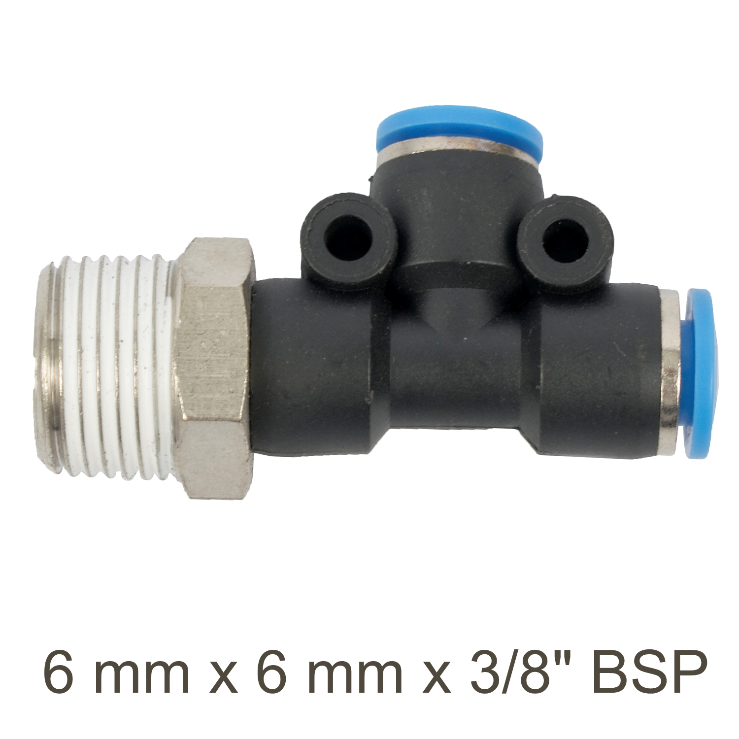 PU HOSE FITTING TEE X X 3/8'M