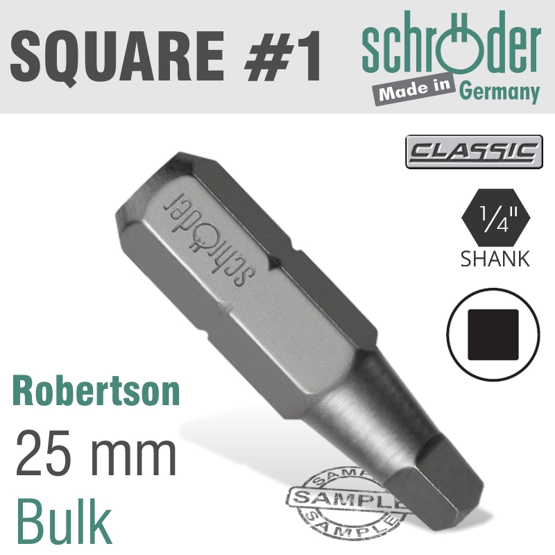 Schroder Sq Recess No Num Insert Bit
