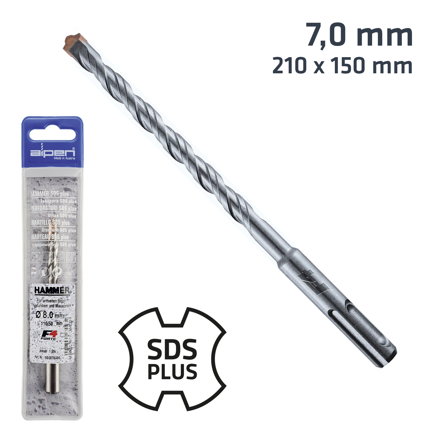 SDS PLUS 210X150 HAMMER BIT PLASTIC WALLET