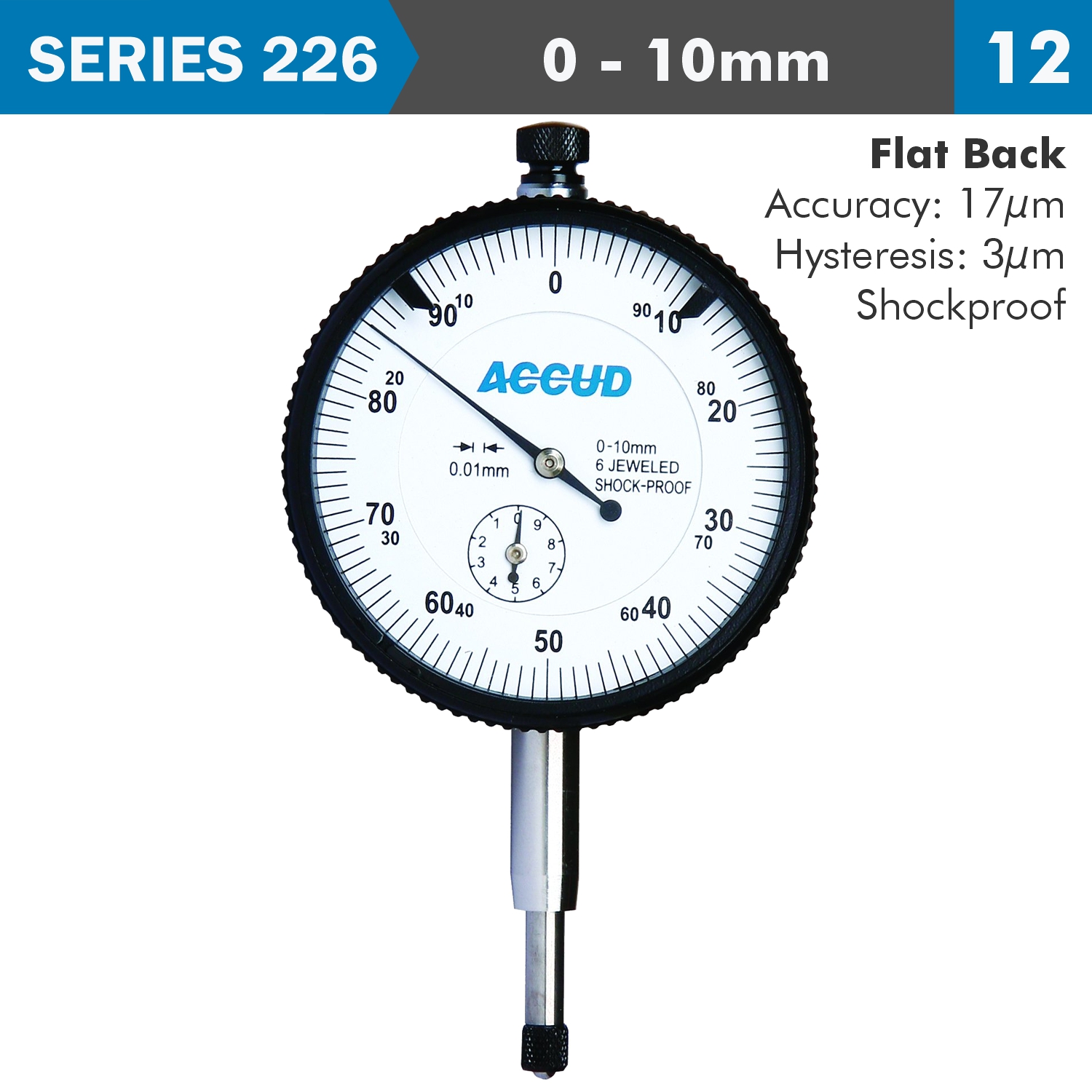 Shockproof Dial Indicator Flat Back