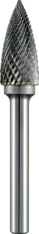 TC ROTARY BURR ARC POINTED NOSE FOR HARD METALS