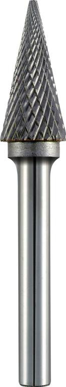 TC ROTARY BURR CONICAL POINTED NOSE FOR HARD METALS