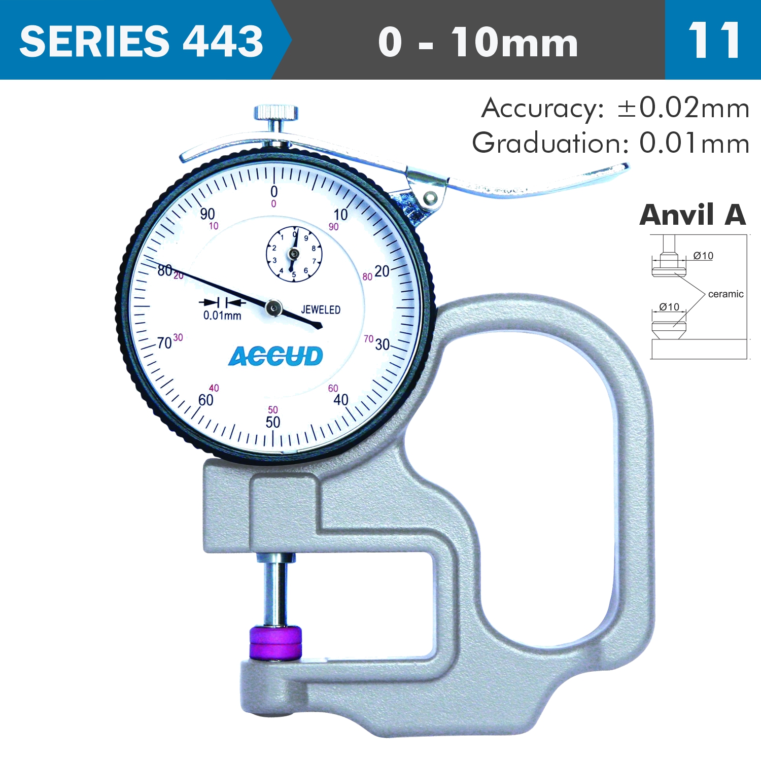 THICKNESS GAUGE ACC. CERAMIC ANVIL GRAD.