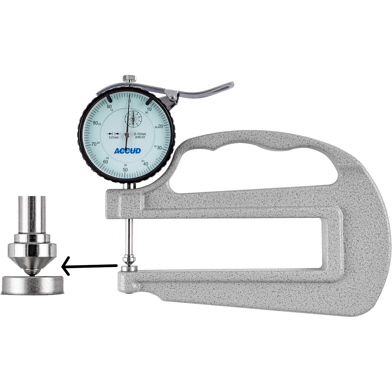 THICKNESS GAUGE ACC. LARGE DEPTH STEEL ANVIL GRAD.