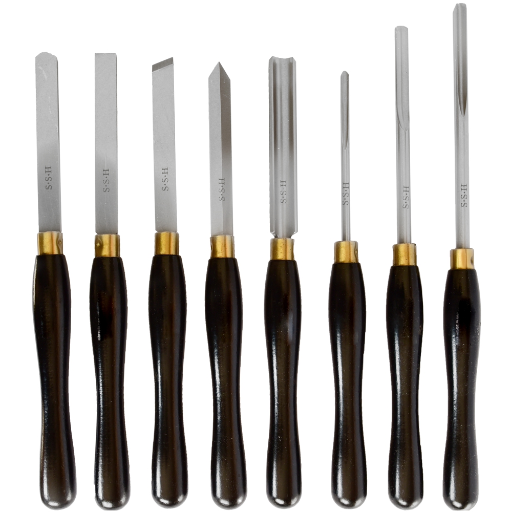 Tork Craft Chisel Set Wood Turning Hss Num Piece Wooden Case