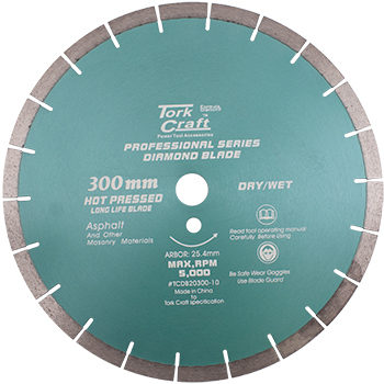 Tork Craft Diamond Blade Dim Size Asphalt Hot Pressed Segmented Tar