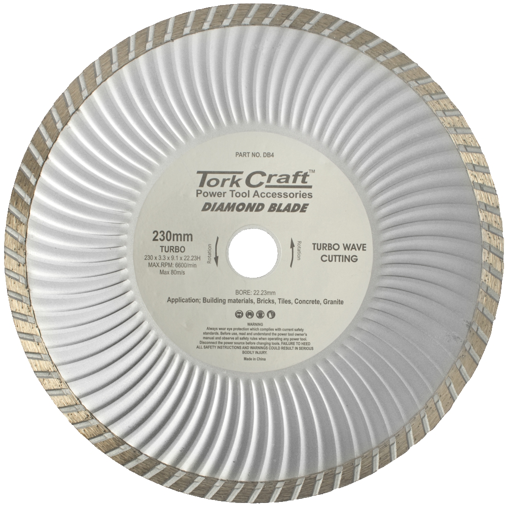 Tork Craft Diamond Blade Turbo Size