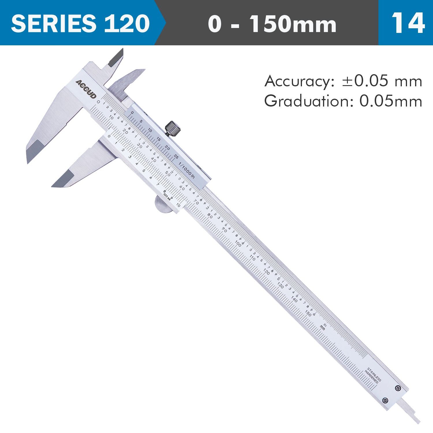VERNIER CALIPER ACC. DIN862 GRAD. S/STEEL