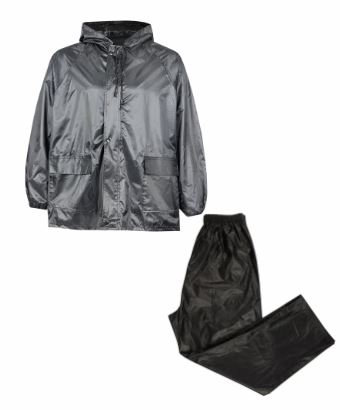 RAINSUIT | BLACK | RUBBERISED | LARGE