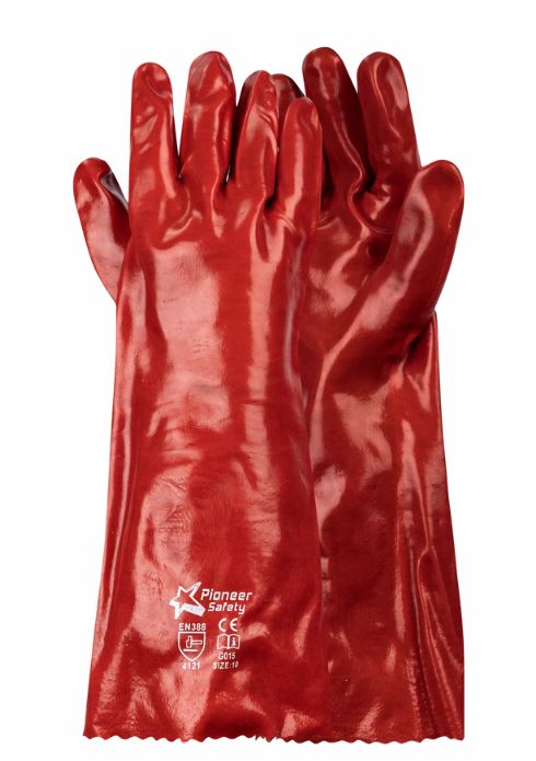 RED PVC GLOVES | ELBOW LENGTH G015