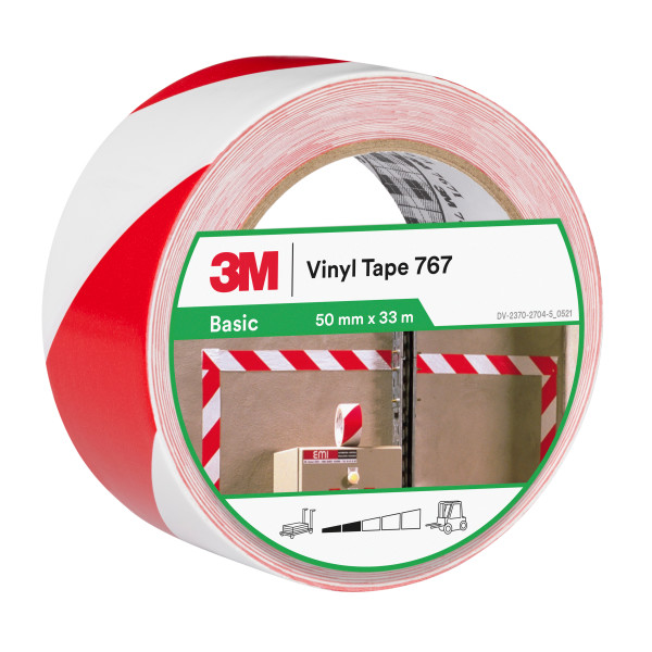 3M™ FLOORMARKING TAPE | RED & WHITE | 48MMX33