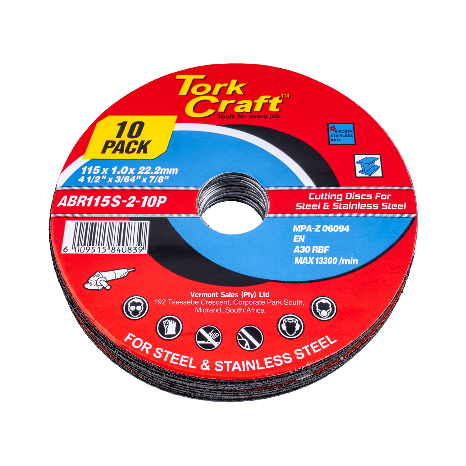 Cutting Disc Steel & Ss 115 X 1.0 22.2 Mm Pack