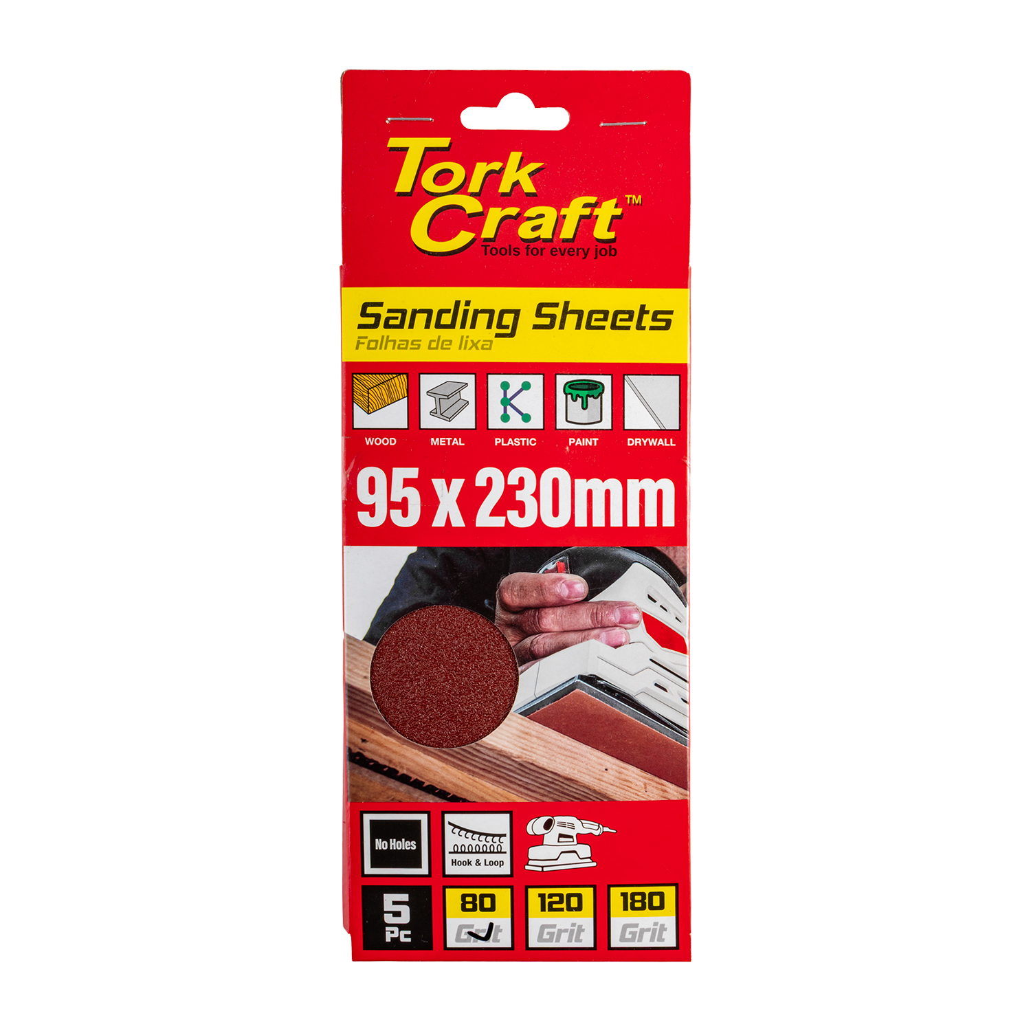 Sanding Sheet Orb 95 X 230mm Hook And Loop No Holes 5/Pk