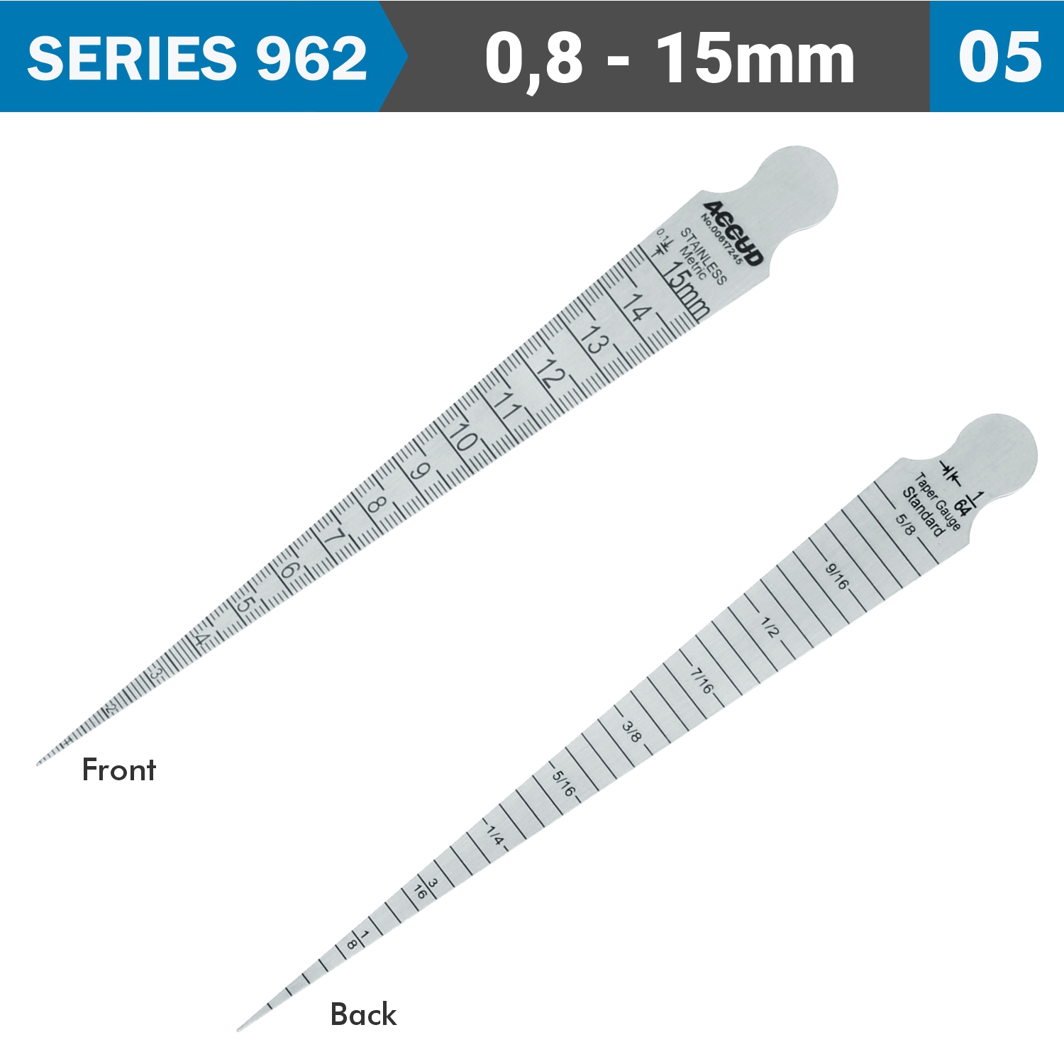 Taper Gauge 0.05mm Grad. Acc. S/Steel