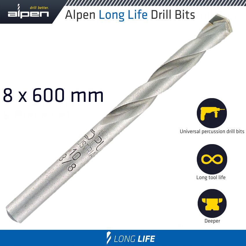 Masonry Drill Bit Long Life X 600mm Pouch