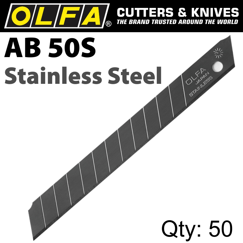 Olfa Blades Stainless Steel 50/pack 9mm