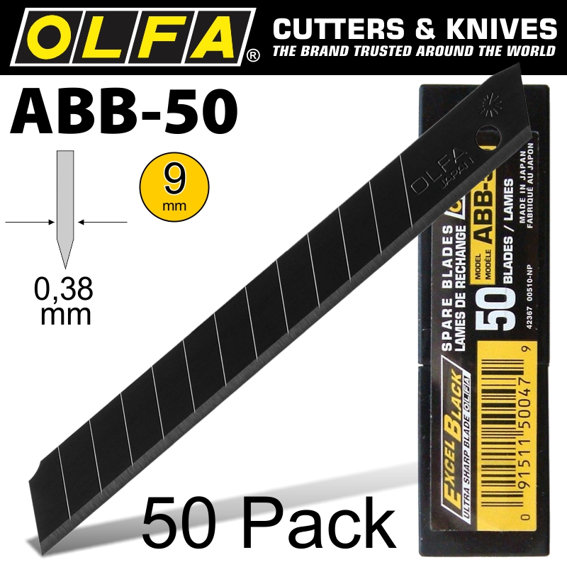 Olfa Blades Black X-sharp 50 Per Pack Ultra Sharp 9mm