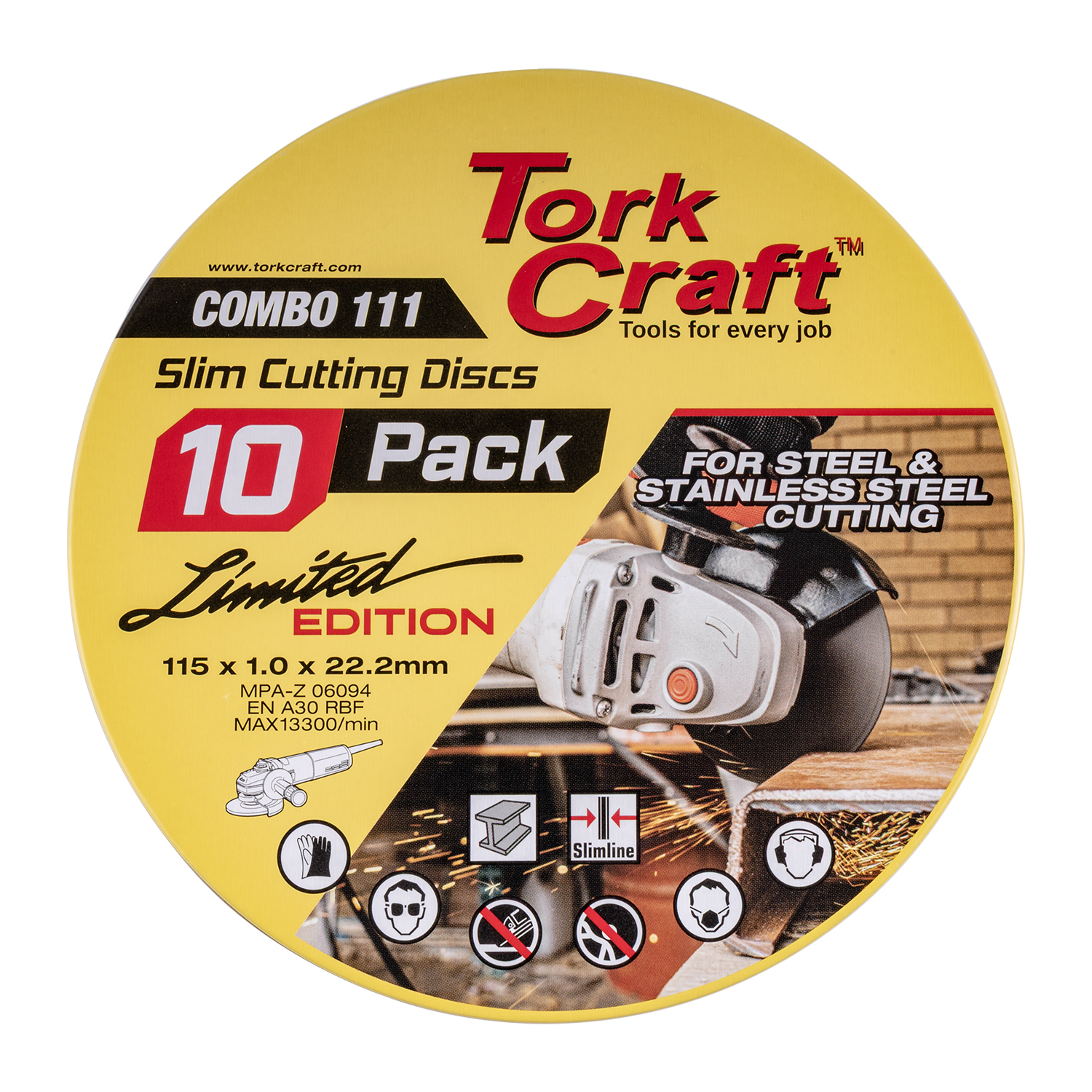 Cutting Disc Metal 115 X 1.0x 22.23 10pc Ltd Edition Tin