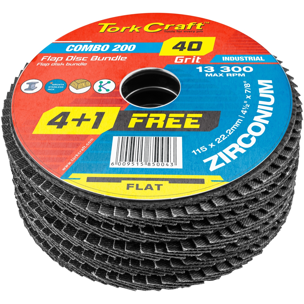 Flap Disc Zirconium 115mm Grit Flat 4+1 Free