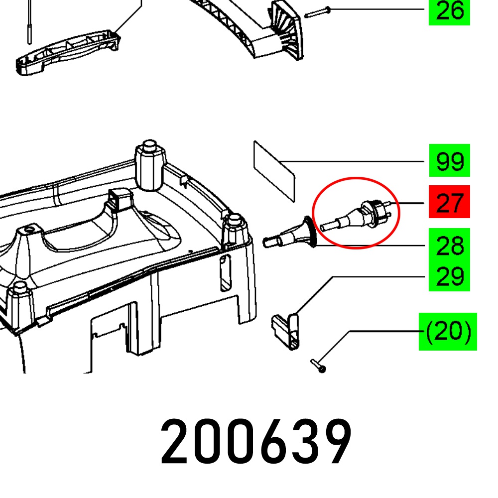 Festool Cable with Connector H07RN-F 3x1.5 DIN Mobile Dust Extractor Spare Part