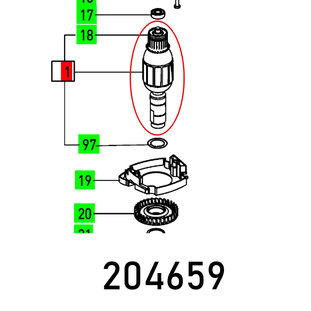 Festool Armature OF 1400 230V Router Spare Part