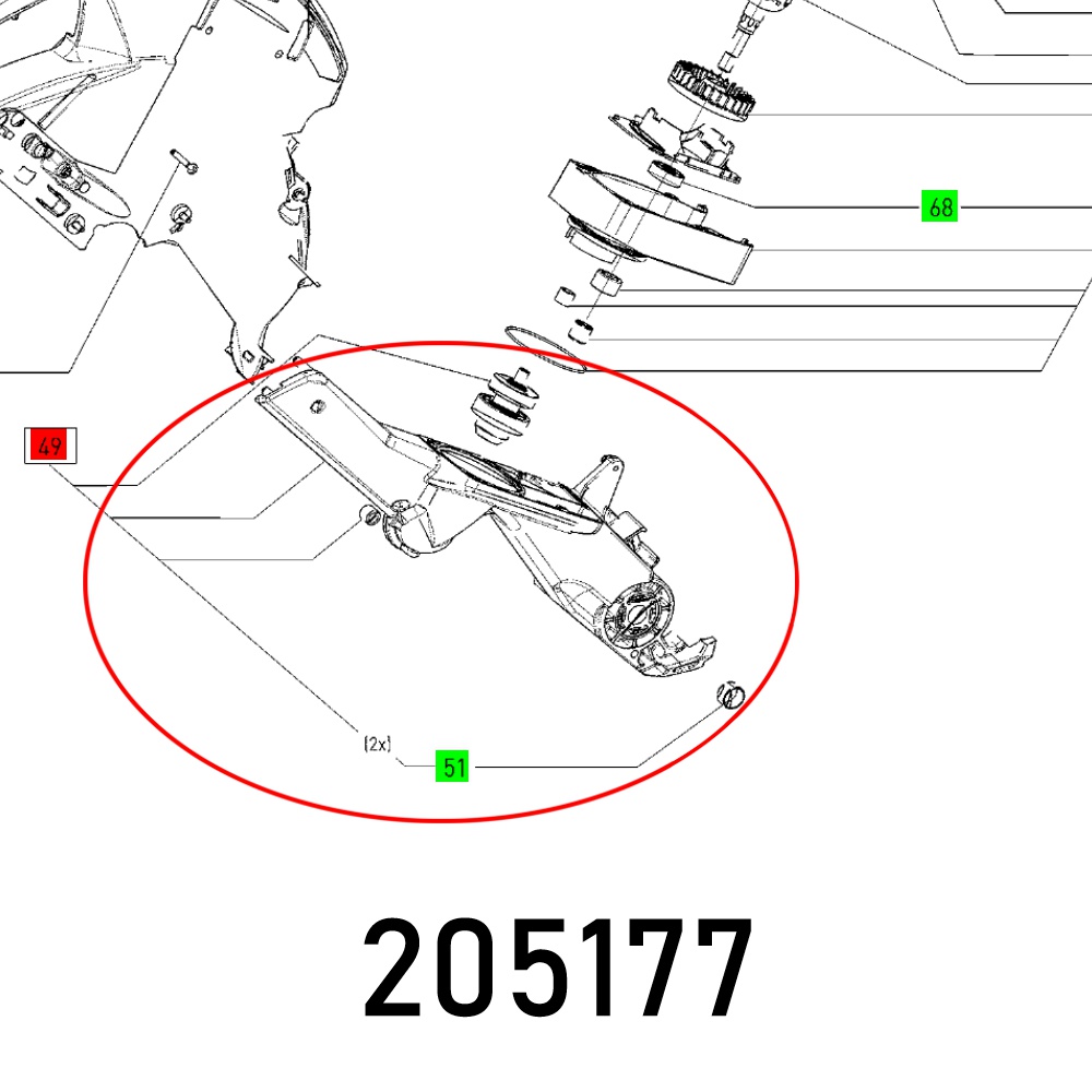 Festool KAPEX KS 120 EB Replacement Gearbox Assembly