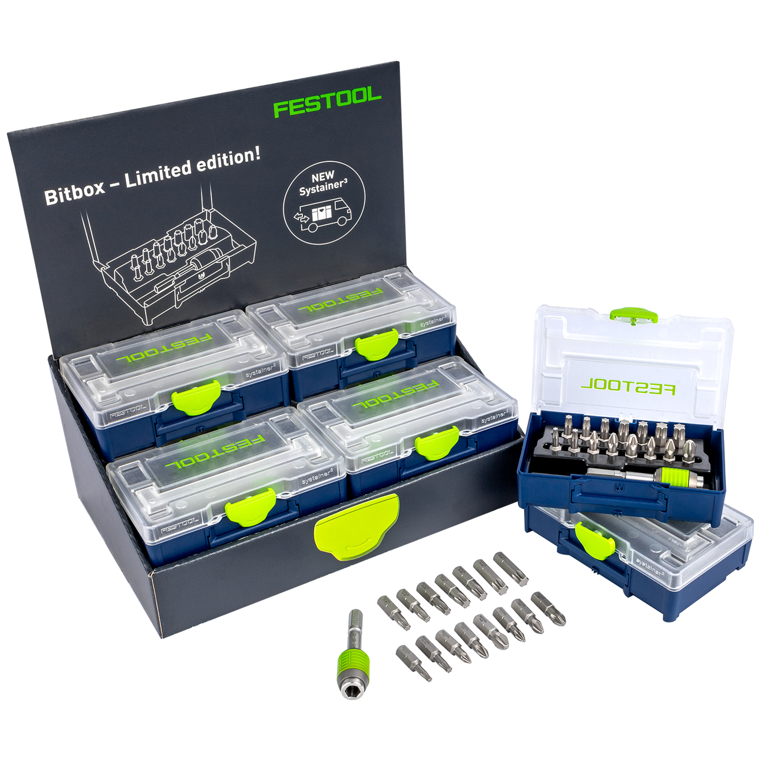 Festool CENTROTEC Bit Set Counter Display With 12 SYS3 XXS Sets