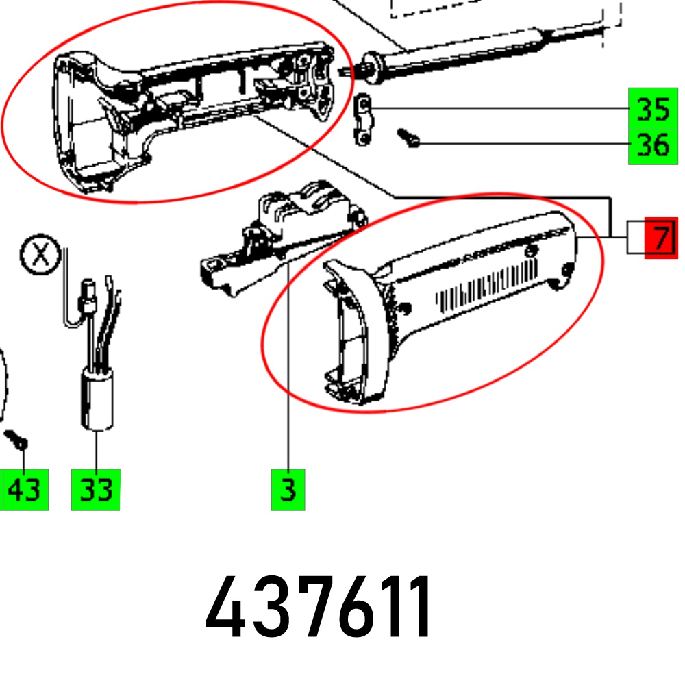 Festool Complete Handle WS 1204 212.199 Rotary Sander / Polisher Spare Part