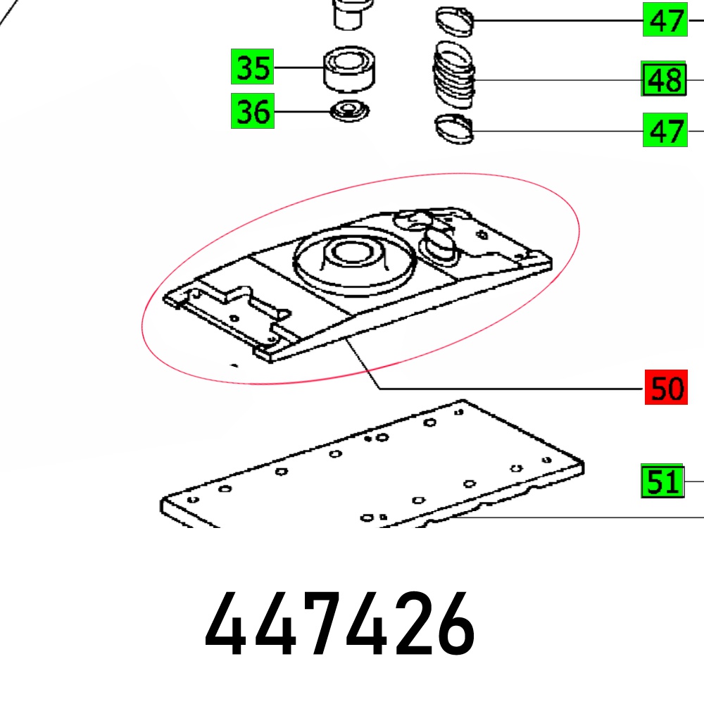 Festool Aluminium Plate RS 1 C / RS 100 Geared Orbital Sander Spare Part