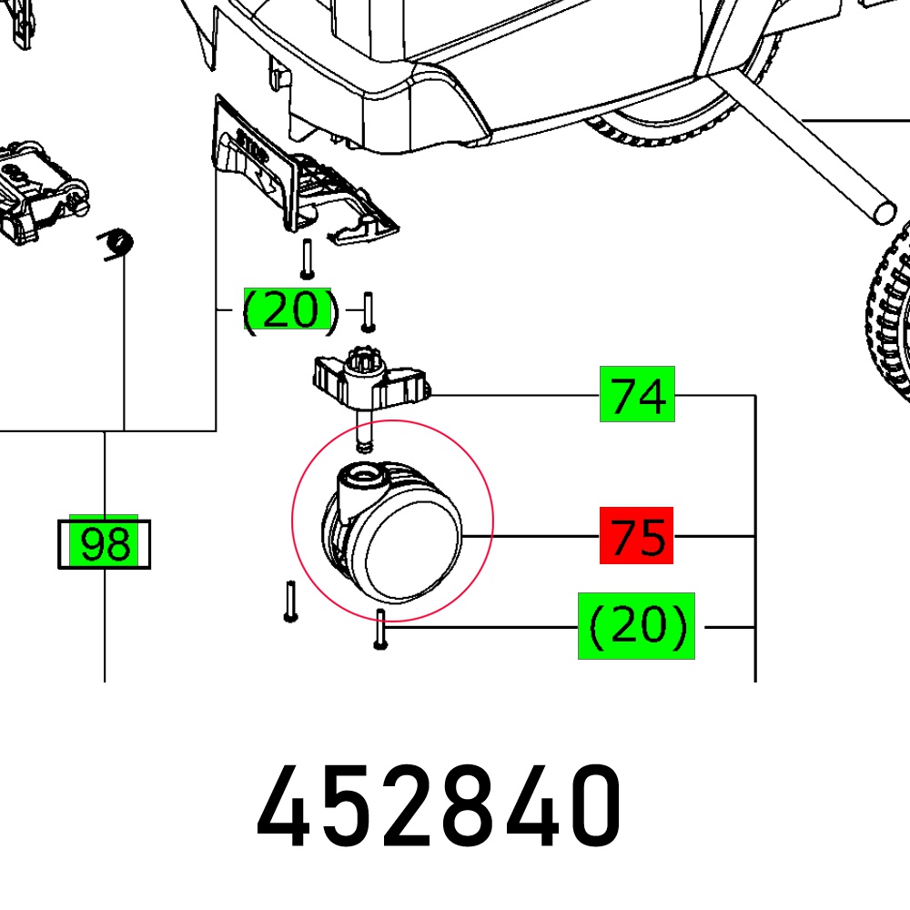 Festool Roller CT D100 Dust Extractor Spare Part