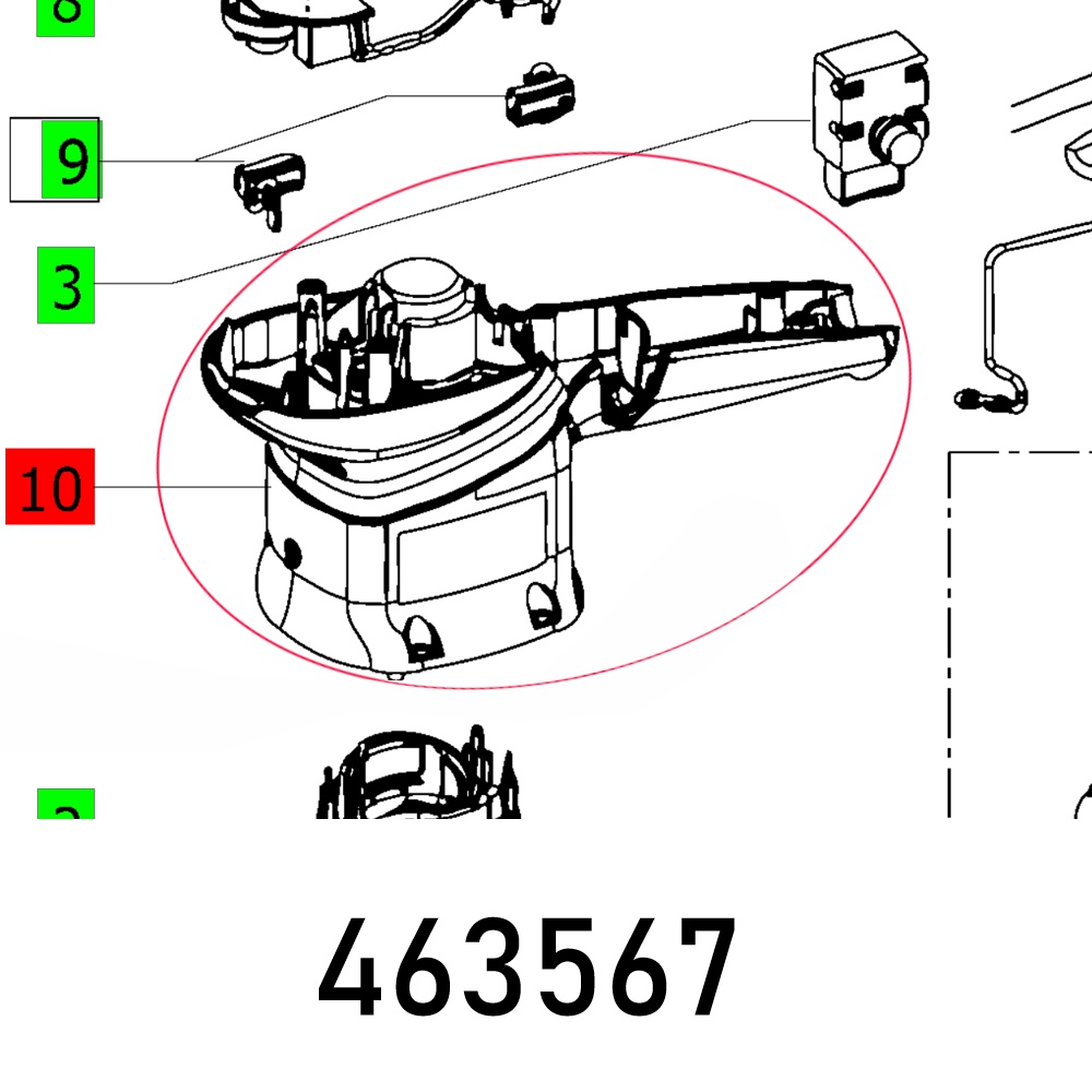 Festool Motor Housing ES 150 Random Orbital Sander Spare Part