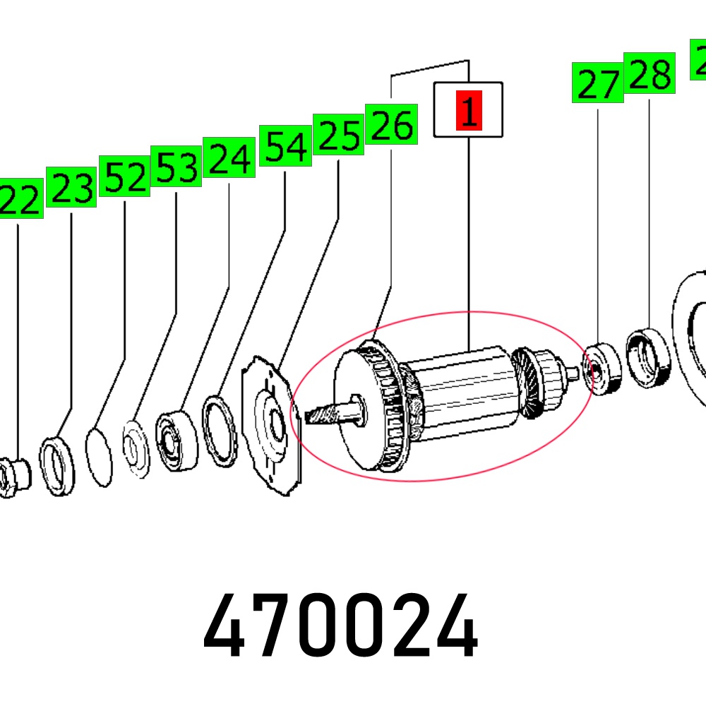 Festool Armature POLLUX 180 E 230V Rotary Polisher Spare Part