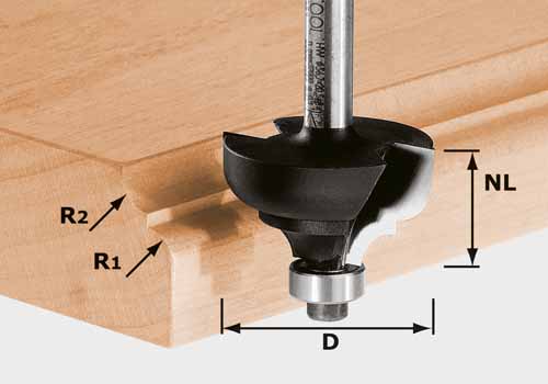 Festool HW S8 D36,7/R6/R6 Multi-Profile Cutter 36.7mm Double R6 with Ball Bearing Guide