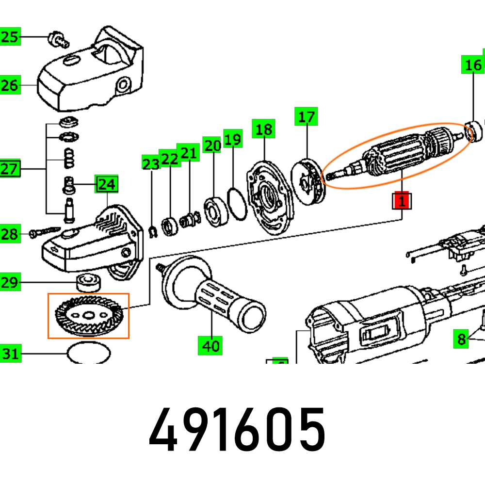 Festool Armature RAP 80.02 E 230V Rotary Polisher Spare Part