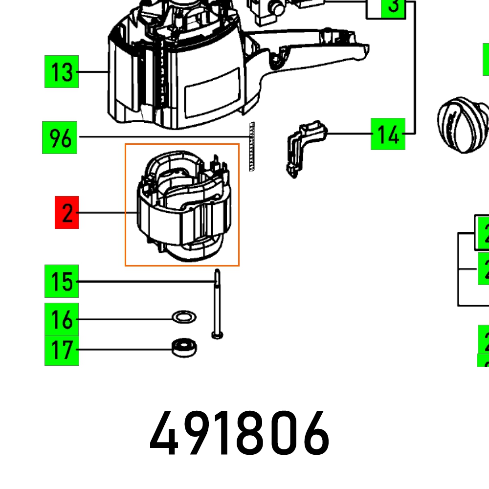 Festool Field Coil OF 1400 EBQ Router Spare Part