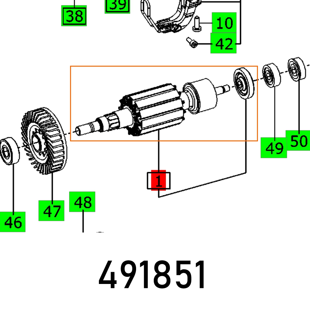 Festool Armature PS 300 EQ 230V TRION Jigsaw Spare Part