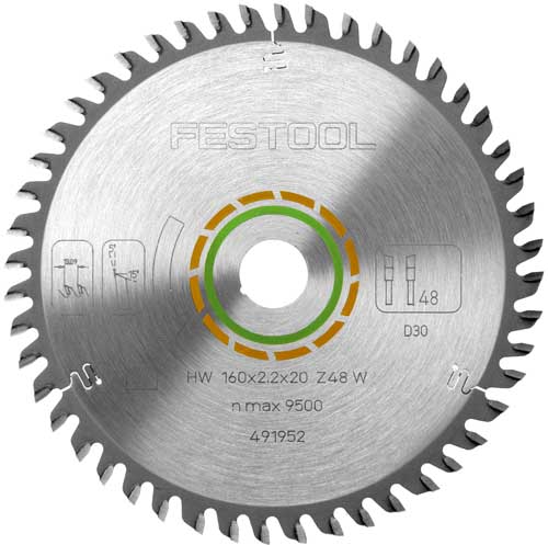 Festool HW 160x2,2x20 W48 WOOD FINE CUT 160mm 48-Tooth Saw Blade