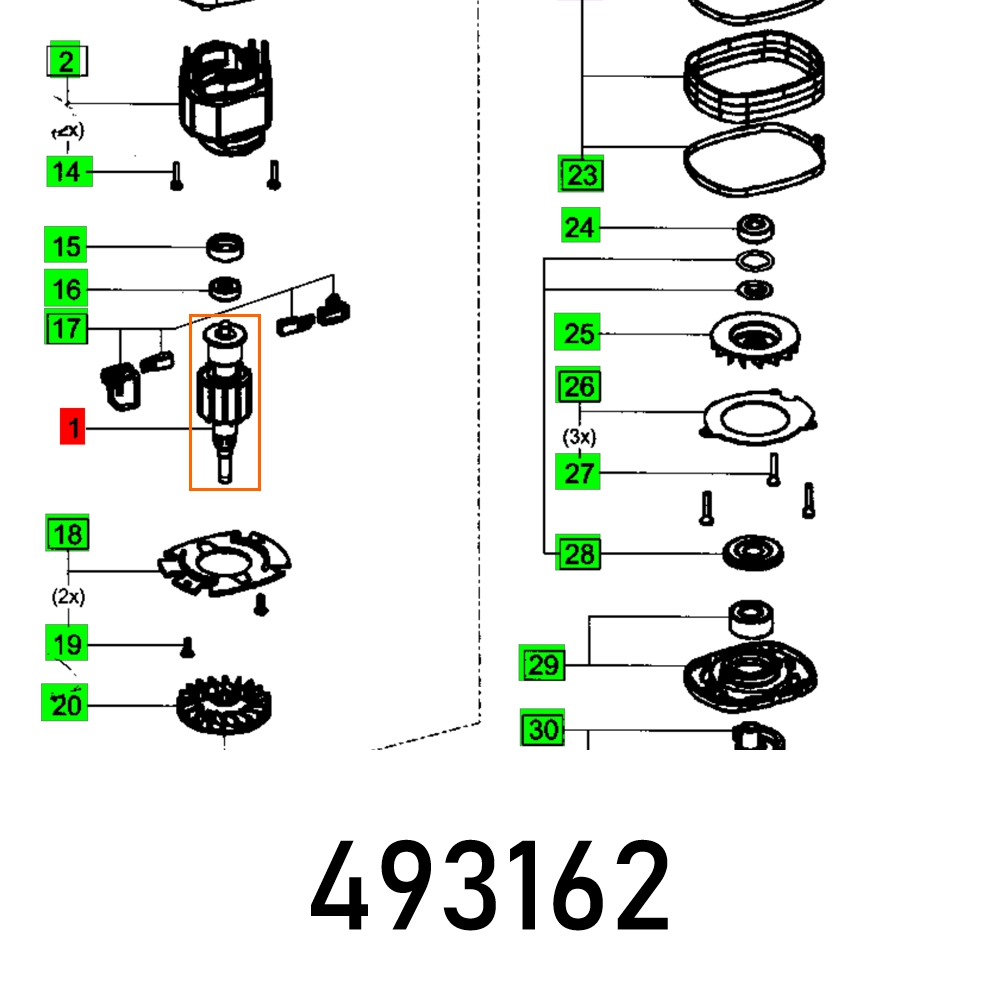 Festool Armature DS/RS 400 230V Sander Spare Part