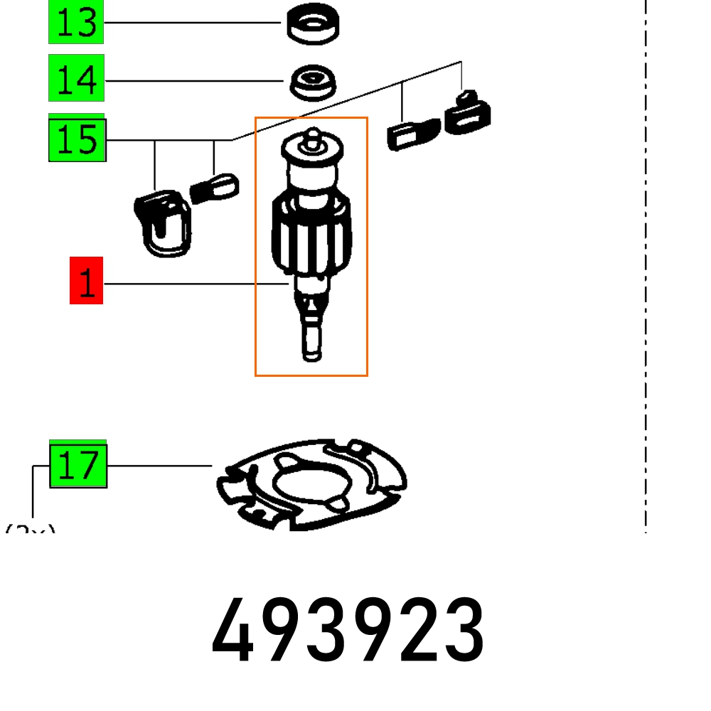Festool Armature DTS 400 230V Sander Spare Part