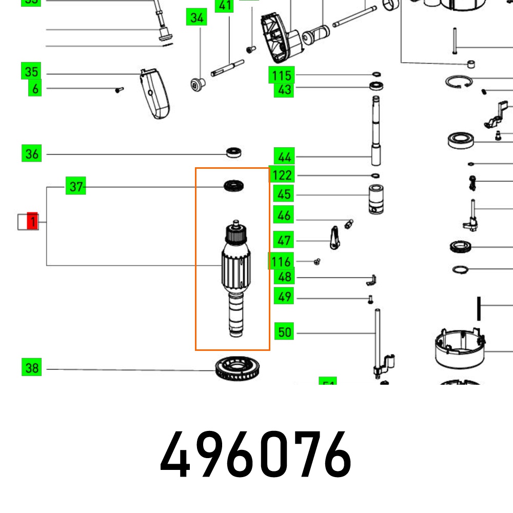 Festool Armature OF 2200 EB 230V Router Spare Part