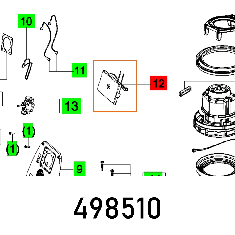 Festool Electronics VCP ET-BG CT 17 E Mobile Dust Extractor Spare Part