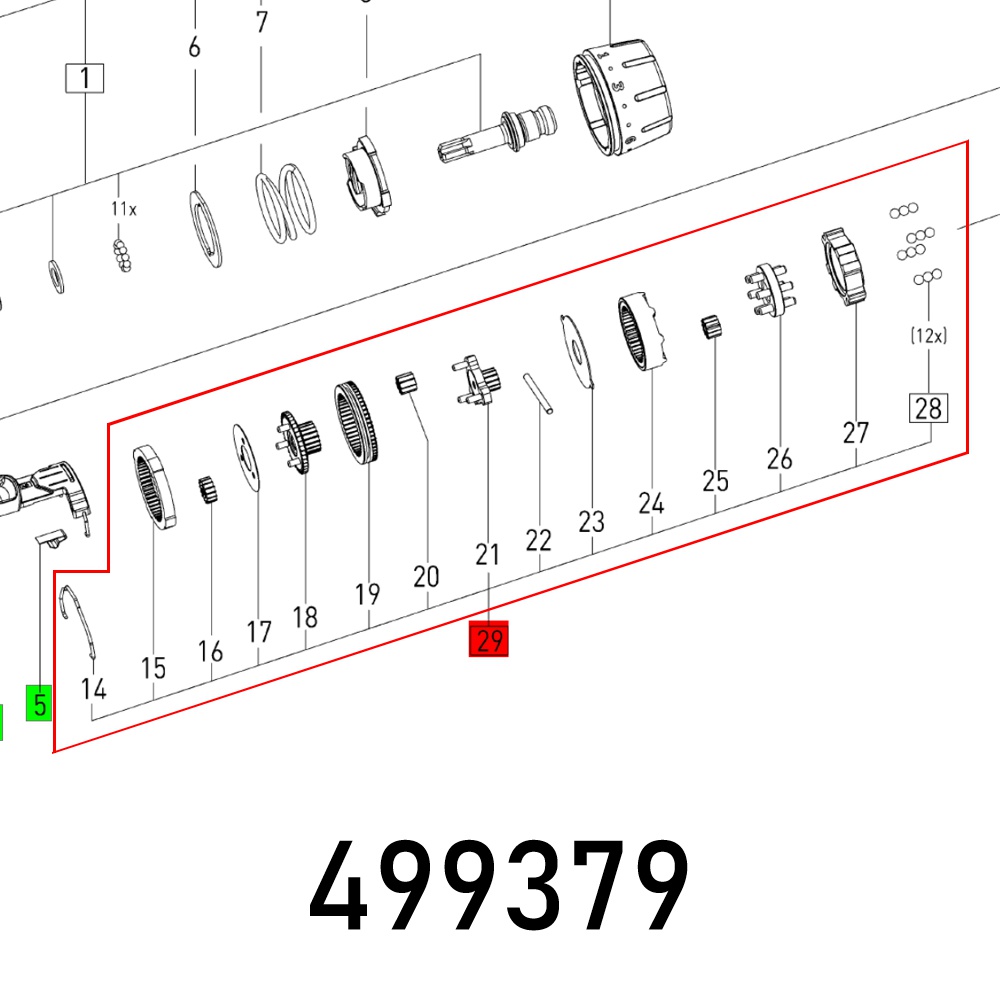 Festool Gear CXS Heavy Duty Cordless Drill Driver Spare Part