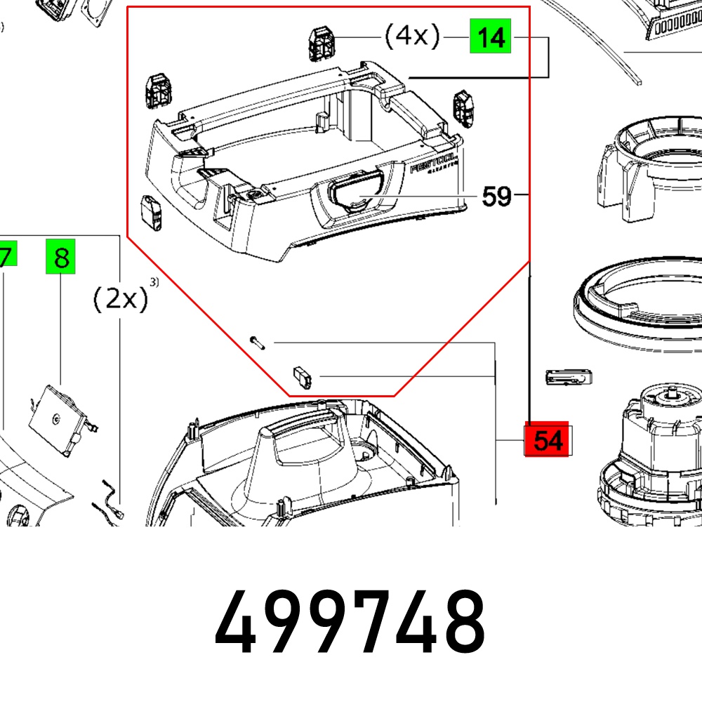 Festool Housing Complete CT MINI / CT MIDI Facelift Set Spare Part