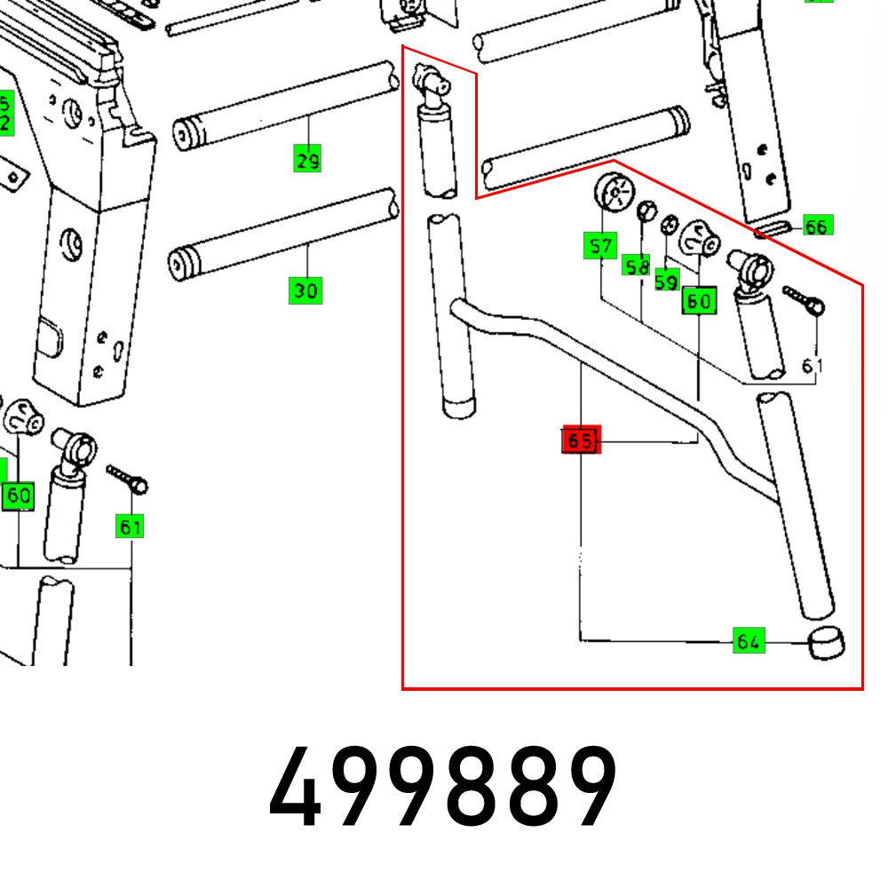 Festool Rear Foldaway Leg CS 70 EB PRECISIO Table Saw Spare Part