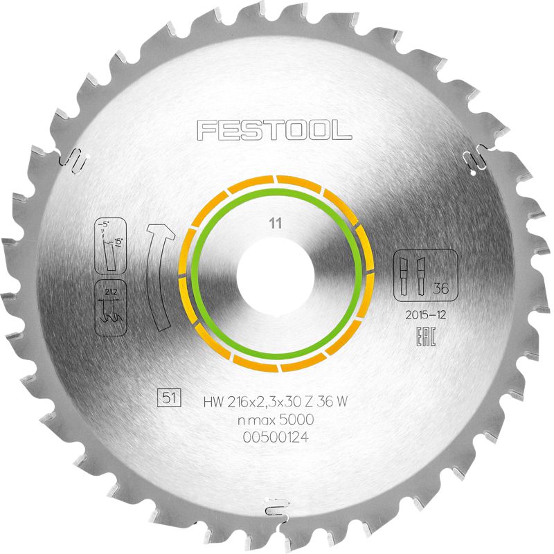 Festool WOOD UNIVERSAL HW 216x2,3x30 W36 Saw Blade for KS 60 and KSC 60