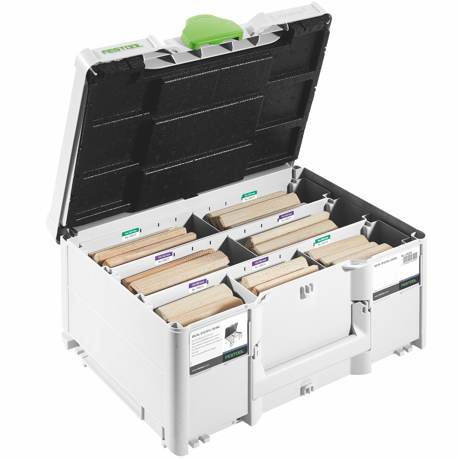 Festool DS/XL D12/D14 128 BU Beech DOMINO XL Assortment Set for DF 700