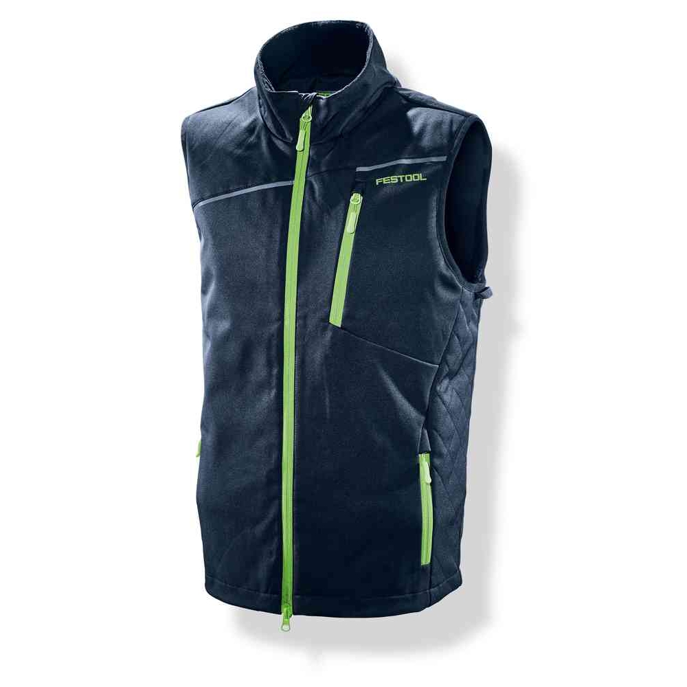 Festool WE-FT1-L Men's Softshell Work Waistcoat Size Large Dark Blue and Green