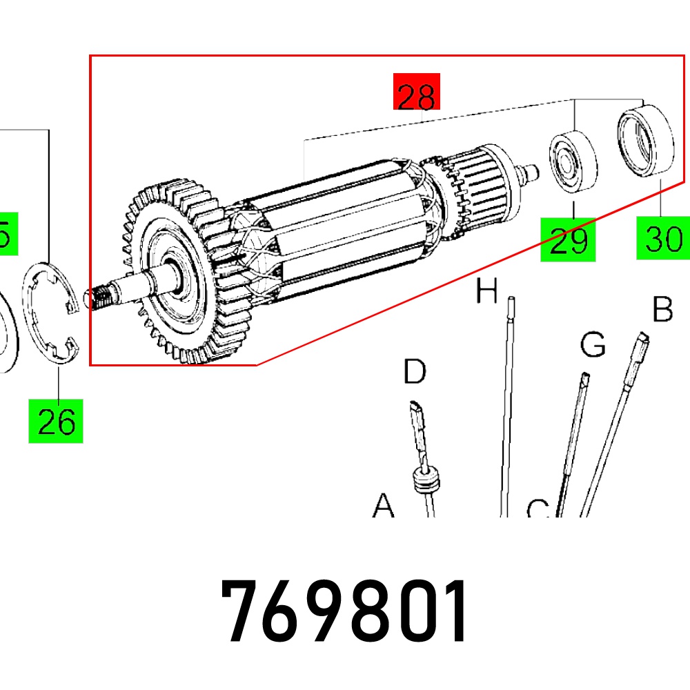 Festool Balanced Rotor AG 125-14 D Angle Grinder Spare Part