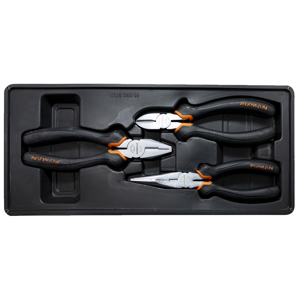 Fixman 3-pc Pliers Set (combination 8'ncutting 7.5' Long Nose 8')