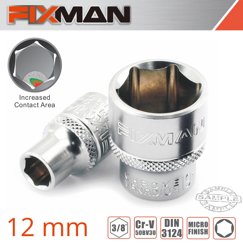 Fixman 3/8' Drive Hex Socket 12mm
